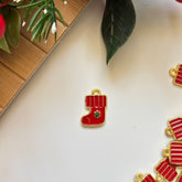 Christmas Boot Enamel Craft Charm